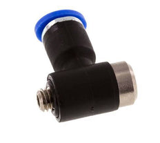 4mm x M 5 90 graden L-vorm Messing/PA 66 Insteekfitting Buitendraad Binnenzeskant Draaibaar NBR [2 Stuks]