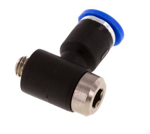 4mm x M 5 90 graden L-vorm Messing/PA 66 Insteekfitting Buitendraad Binnenzeskant Draaibaar NBR [2 Stuks]