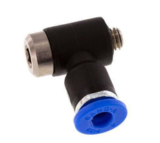 4mm x M 5 90 graden L-vorm Messing/PA 66 Insteekfitting Buitendraad Binnenzeskant Draaibaar NBR [2 Stuks]