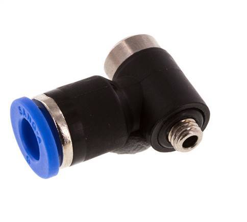 6mm x M 5 90 graden L-vorm Messing/PA 66 Insteekfitting Buitendraad Binnenzeskant Draaibaar NBR [2 Stuks]