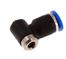 6mm x M 5 90 graden L-vorm Messing/PA 66 Insteekfitting Buitendraad Binnenzeskant Draaibaar NBR [2 Stuks]