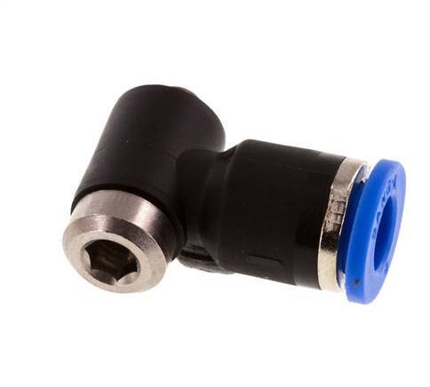 6mm x M 5 90 graden L-vorm Messing/PA 66 Insteekfitting Buitendraad Binnenzeskant Draaibaar NBR [2 Stuks]