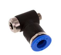 6mm x M 5 90 graden L-vorm Messing/PA 66 Insteekfitting Buitendraad Binnenzeskant Draaibaar NBR [2 Stuks]