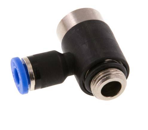 4mm x G1/8'' 90 graden L-vorm Messing/PA 66 Insteekfitting Buitendraad Binnenzeskant Draaibaar NBR [2 Stuks]