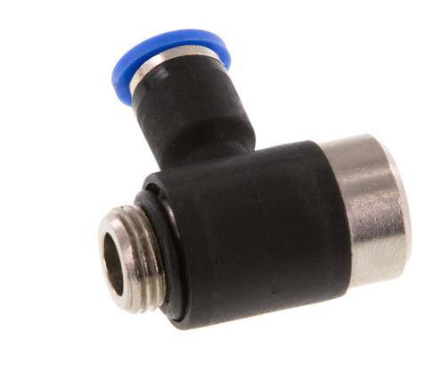 4mm x G1/8'' 90 graden L-vorm Messing/PA 66 Insteekfitting Buitendraad Binnenzeskant Draaibaar NBR [2 Stuks]