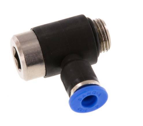 4mm x G1/8'' 90 graden L-vorm Messing/PA 66 Insteekfitting Buitendraad Binnenzeskant Draaibaar NBR [2 Stuks]