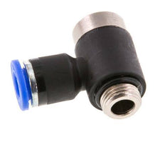 6mm x G1/8'' 90 graden L-vorm Messing/PA 66 Insteekfitting Buitendraad Binnenzeskant Draaibaar NBR [2 Stuks]