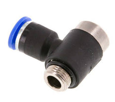 6mm x G1/8'' 90 graden L-vorm Messing/PA 66 Insteekfitting Buitendraad Binnenzeskant Draaibaar NBR [2 Stuks]