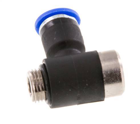 6mm x G1/8'' 90 graden L-vorm Messing/PA 66 Insteekfitting Buitendraad Binnenzeskant Draaibaar NBR [2 Stuks]