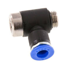 6mm x G1/8'' 90 graden L-vorm Messing/PA 66 Insteekfitting Buitendraad Binnenzeskant Draaibaar NBR [2 Stuks]