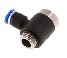 6mm x G1/4'' 90deg Elbow L-shape Push-in Fitting with Male Threads Brass/PA 66 NBR Inner Hexagon Rotatable [2 Pieces]