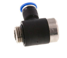 6mm x G1/4'' 90deg Elbow L-shape Push-in Fitting with Male Threads Brass/PA 66 NBR Inner Hexagon Rotatable [2 Pieces]