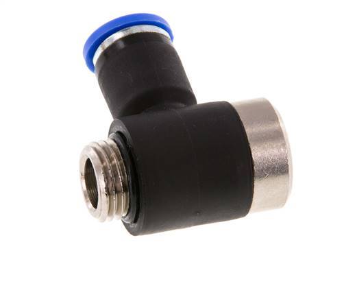8mm x G1/4'' 90 graden L-vorm Messing/PA 66 Insteekfitting Buitendraad Binnenzeskant Draaibaar NBR [2 Stuks]