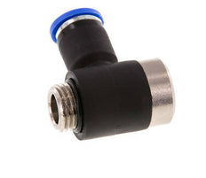 8mm x G1/4'' 90 graden L-vorm Messing/PA 66 Insteekfitting Buitendraad Binnenzeskant Draaibaar NBR [2 Stuks]