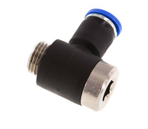 8mm x G1/4'' 90 graden L-vorm Messing/PA 66 Insteekfitting Buitendraad Binnenzeskant Draaibaar NBR [2 Stuks]