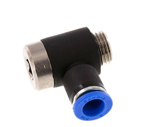 8mm x G1/4'' 90 graden L-vorm Messing/PA 66 Insteekfitting Buitendraad Binnenzeskant Draaibaar NBR [2 Stuks]