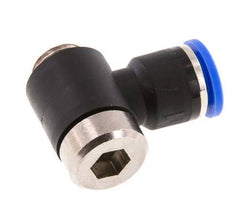 10mm x G1/4'' 90 graden L-vorm Messing/PA 66 Insteekfitting Buitendraad Binnenzeskant Draaibaar NBR