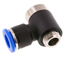10mm x G1/4'' 90 graden L-vorm Messing/PA 66 Insteekfitting Buitendraad Binnenzeskant Draaibaar NBR