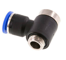 10mm x G1/4'' 90 graden L-vorm Messing/PA 66 Insteekfitting Buitendraad Binnenzeskant Draaibaar NBR