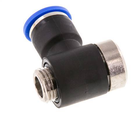 10mm x G1/4'' 90 graden L-vorm Messing/PA 66 Insteekfitting Buitendraad Binnenzeskant Draaibaar NBR