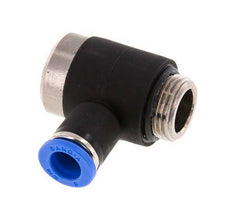 8mm x G3/8'' 90 graden L-vorm Messing/PA 66 Insteekfitting Buitendraad Binnenzeskant Draaibaar NBR