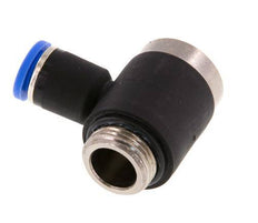8mm x G3/8'' 90 graden L-vorm Messing/PA 66 Insteekfitting Buitendraad Binnenzeskant Draaibaar NBR