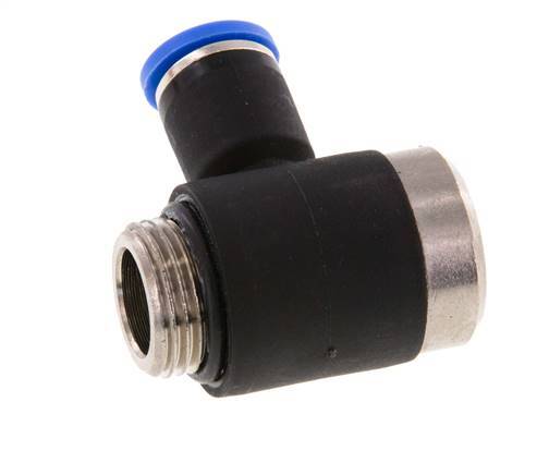 8mm x G3/8'' 90 graden L-vorm Messing/PA 66 Insteekfitting Buitendraad Binnenzeskant Draaibaar NBR