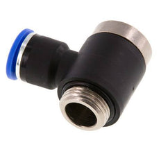 10mm x G3/8'' 90 graden L-vorm Messing/PA 66 Insteekfitting Buitendraad Binnenzeskant Draaibaar NBR