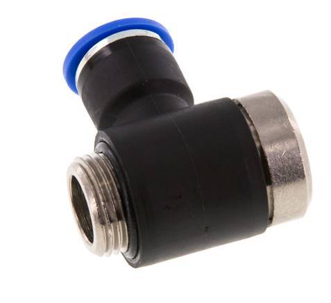 10mm x G3/8'' 90 graden L-vorm Messing/PA 66 Insteekfitting Buitendraad Binnenzeskant Draaibaar NBR