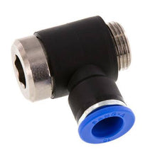 10mm x G3/8'' 90 graden L-vorm Messing/PA 66 Insteekfitting Buitendraad Binnenzeskant Draaibaar NBR