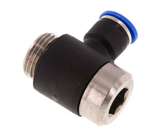 10mm x G1/2'' 90 graden L-vorm Messing/PA 66 Insteekfitting Buitendraad Binnenzeskant Draaibaar NBR