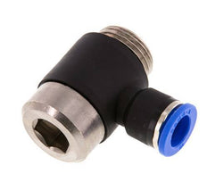 10mm x G1/2'' 90 graden L-vorm Messing/PA 66 Insteekfitting Buitendraad Binnenzeskant Draaibaar NBR