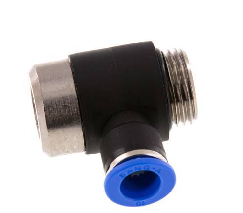 10mm x G1/2'' 90 graden L-vorm Messing/PA 66 Insteekfitting Buitendraad Binnenzeskant Draaibaar NBR