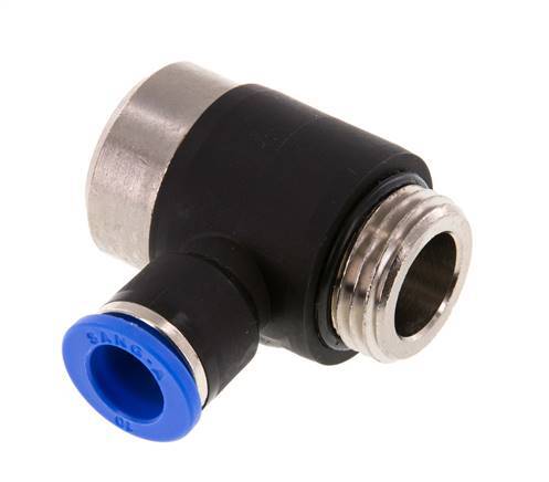 10mm x G1/2'' 90 graden L-vorm Messing/PA 66 Insteekfitting Buitendraad Binnenzeskant Draaibaar NBR