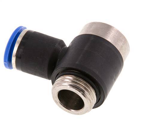 12mm x G1/2'' 90 graden L-vorm Messing/PA 66 Insteekfitting Buitendraad Binnenzeskant Draaibaar NBR
