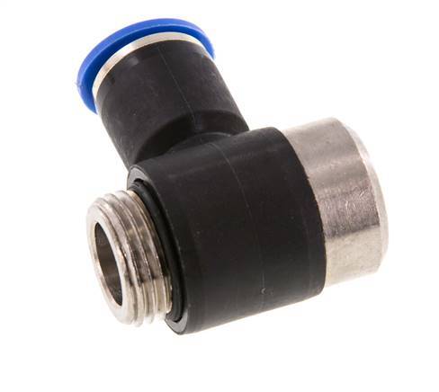 12mm x G1/2'' 90 graden L-vorm Messing/PA 66 Insteekfitting Buitendraad Binnenzeskant Draaibaar NBR