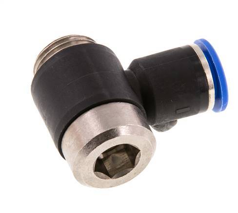 12mm x G1/2'' 90 graden L-vorm Messing/PA 66 Insteekfitting Buitendraad Binnenzeskant Draaibaar NBR