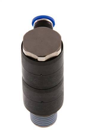 4mm x R1/4'' 2-way Manifold Messing/PA 66 Insteekfitting Buitendraad Draaibaar NBR