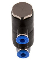 4mm x R1/4'' 2-way Manifold Messing/PA 66 Insteekfitting Buitendraad Draaibaar NBR