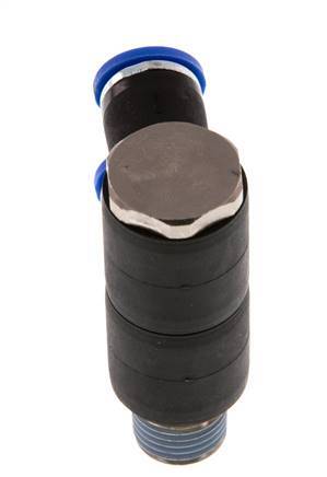 8mm x R1/4'' 2-way Manifold Messing/PA 66 Insteekfitting Buitendraad Draaibaar NBR