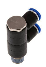 8mm x R1/4'' 2-way Manifold Messing/PA 66 Insteekfitting Buitendraad Draaibaar NBR