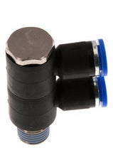 8mm x R1/4'' 2-way Manifold Messing/PA 66 Insteekfitting Buitendraad Draaibaar NBR
