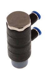 4mm x R3/8'' 2-way Manifold Messing/PA 66 Insteekfitting Buitendraad Draaibaar NBR
