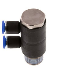 8mm x R1/2'' 2-way Manifold Messing/PA 66 Insteekfitting Buitendraad Draaibaar NBR