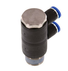 8mm x R1/2'' 2-way Manifold Messing/PA 66 Insteekfitting Buitendraad Draaibaar NBR