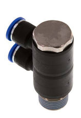 10mm x R1/2'' 2-way Manifold Messing/PA 66 Insteekfitting Buitendraad Draaibaar NBR