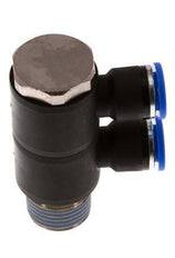 10mm x R1/2'' 2-way Manifold Messing/PA 66 Insteekfitting Buitendraad Draaibaar NBR