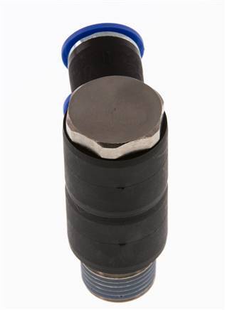 12mm x R1/2'' 2-way Manifold Messing/PA 66 Insteekfitting Buitendraad Draaibaar NBR