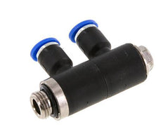 4mm x G1/8'' 2-way Manifold Messing/PA 66 Insteekfitting Buitendraad Draaibaar NBR