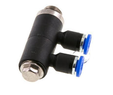 4mm x G1/8'' 2-way Manifold Messing/PA 66 Insteekfitting Buitendraad Draaibaar NBR